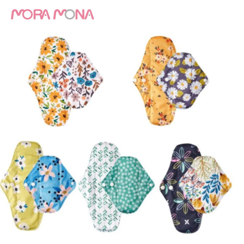 

Mora Mona 10Pcs Bamboo Charcoal Pads Reusable Pads Sanitary Pads Washable Panty Liner Mama Maternity Menstrual Absorbent Pads