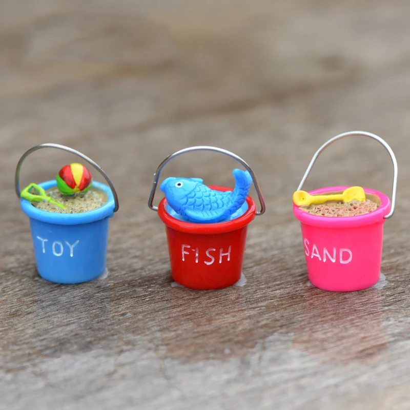 Мини Летнее пляжное ведерко игрушка рыбка песок ведро домашнее украшение