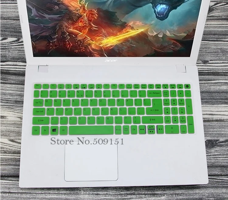 15 дюймов клавиатуры силиконовая клавиатура защитная крышка для acer Aspire e15 e 15 E5-573g 532 522 V3-574 F5-572 TMP257 E5-573 E5 573 г - Цвет: Green