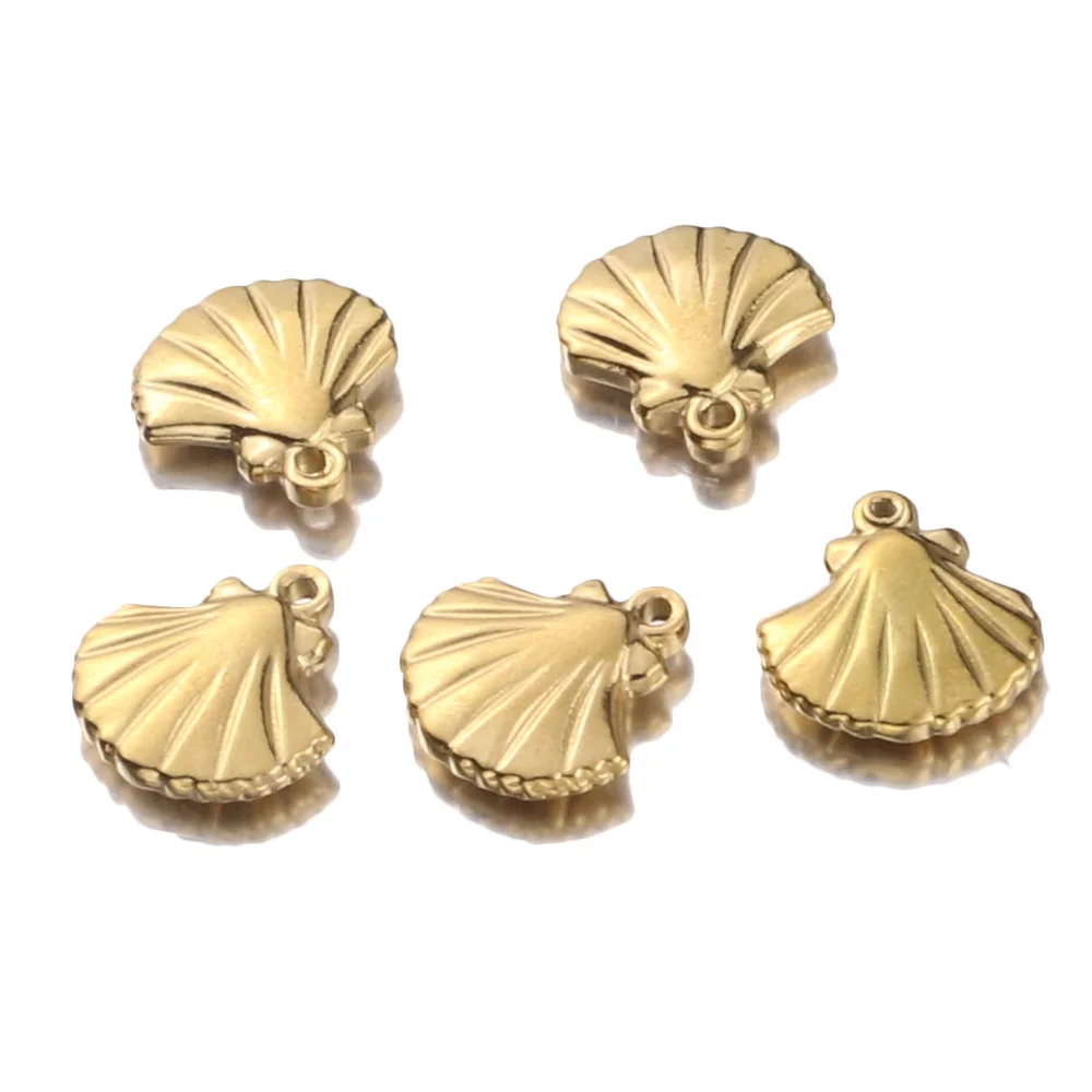 5 шт./лот подвески двусторонний корпус золотой кулон из нержавеющей стали для