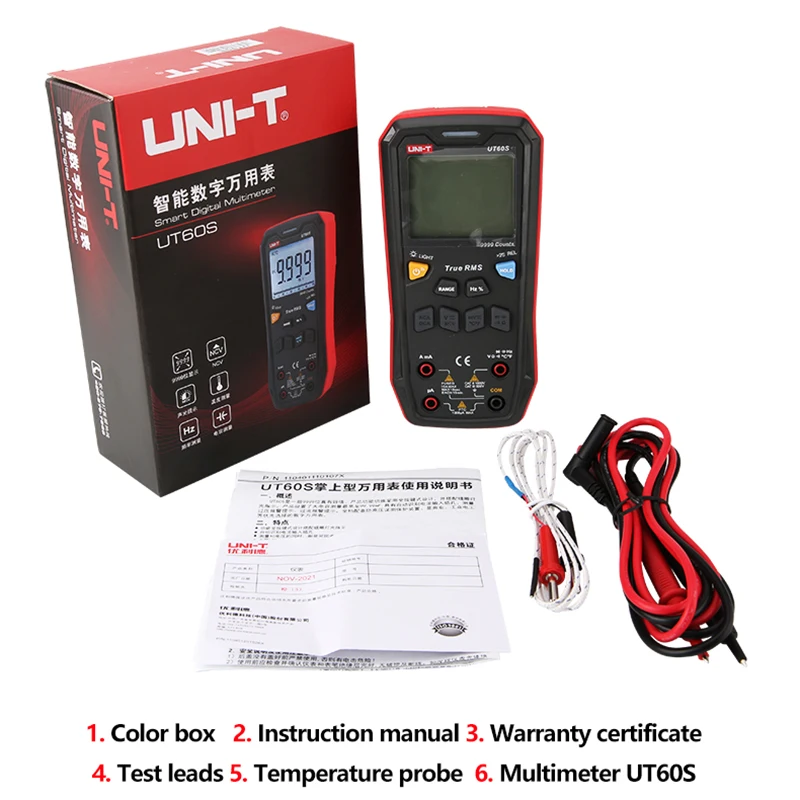 Цифровой умный мультиметр UNI-T UT60S Bluetooth UT60BT True RMS 1000 В тестер напряжения
