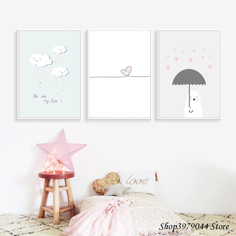 Постер с изображением медведя в скандинавском стиле детские украшения постеры и