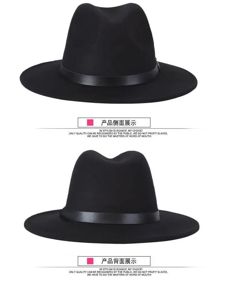 Новая мода для мужчин fedoras Женская мода джаз шляпа лето весна черная Шерстяная Смесь Кепка Уличная Повседневная шляпа