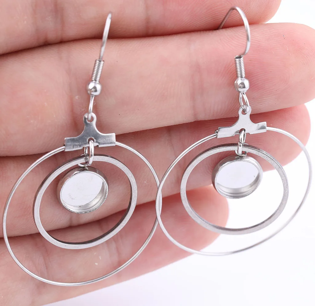 20 штук пластина из нержавеющей стали основа для кабошона серег настройки 8 мм с