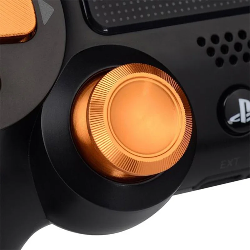 Golden Metal Analog thumb sticks+Arrow D-pad+9mm Bullet Buttons Mod Kit For Sony Playstation PS4 Dualshock 4 Controller Gamepad |