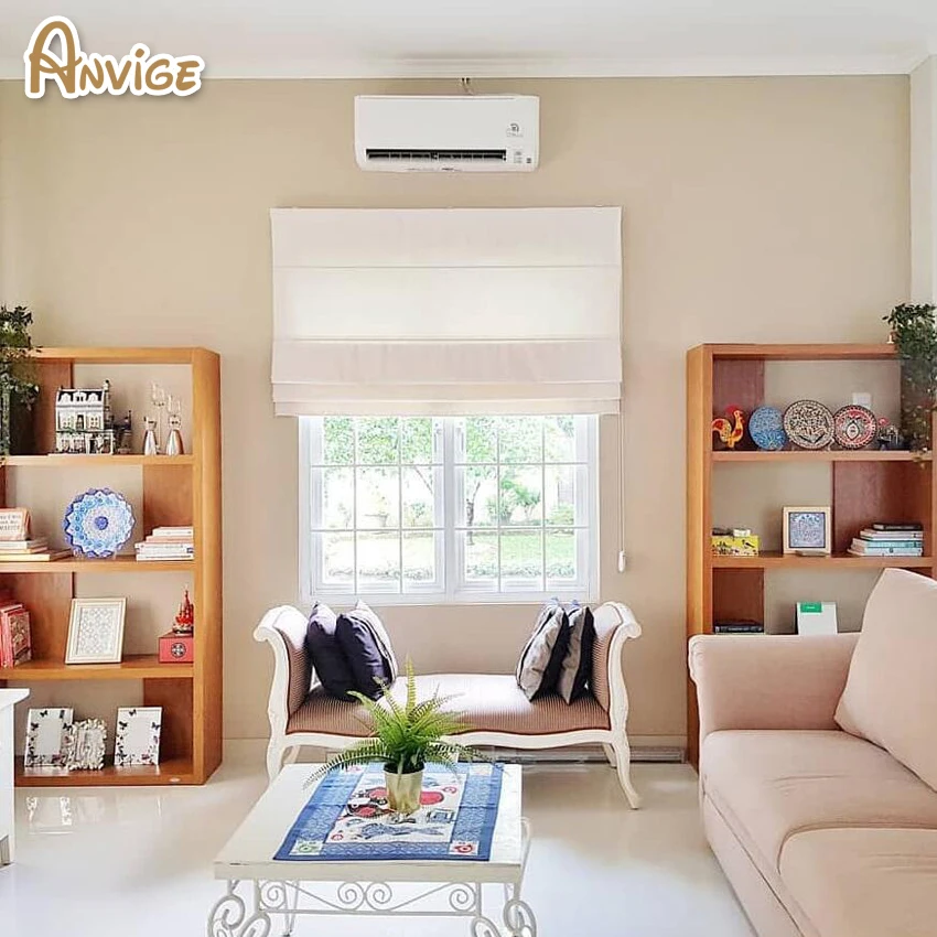 

Modern Pure White Full Blackout/Light Filter Roman Shades ,Easy Install Washable Curtains ,Customized Window Curtain Drape