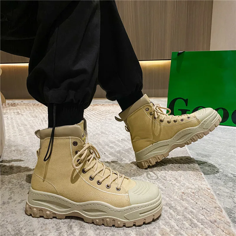 

Men's boots 2022 new winter boots with thick-soled snow shoes, waterproof men's boots, low-heel and ankle men's boots