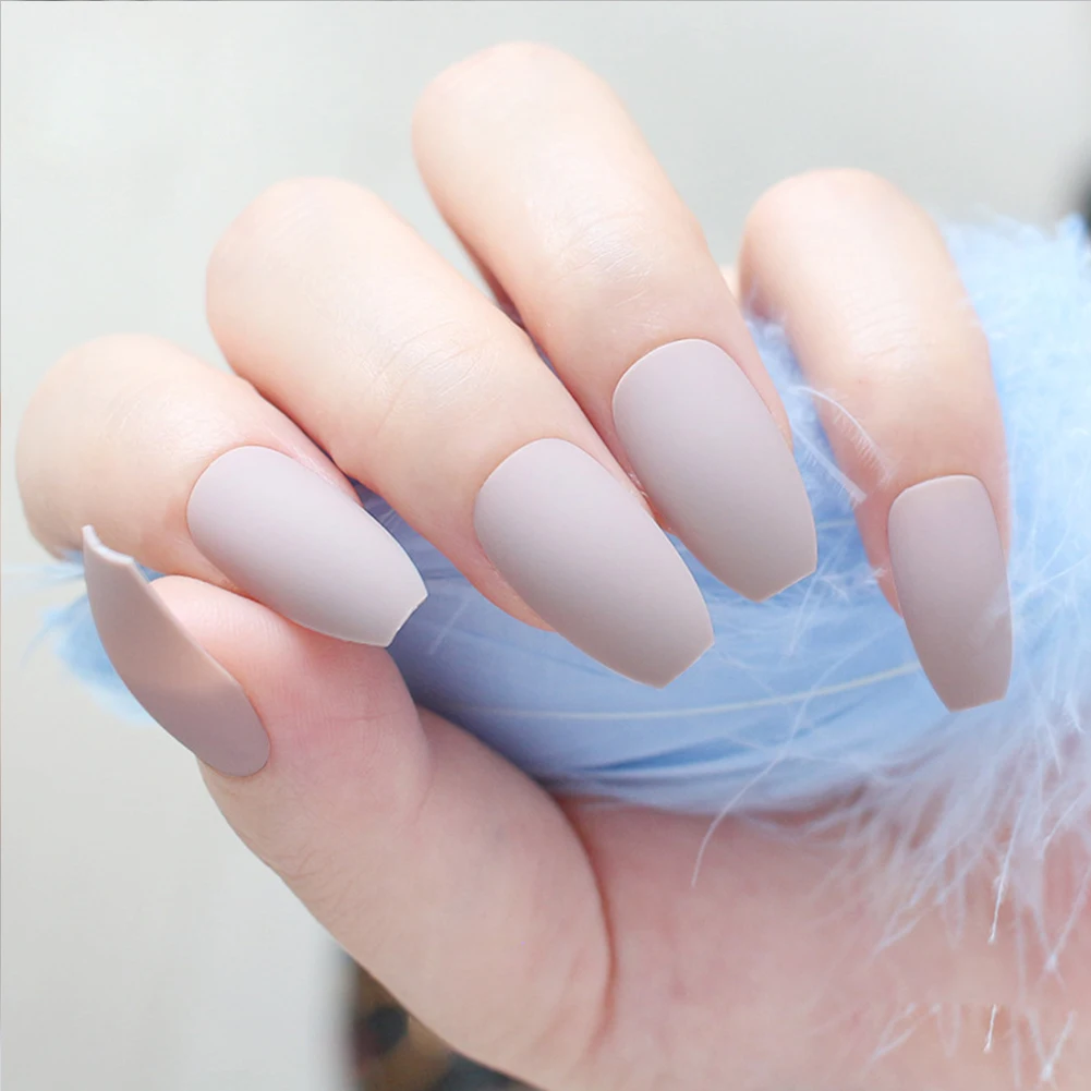 24 шт. мягкий розовый фиолетовый матовый светильник для накладных ногтей