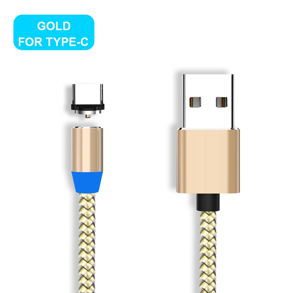 Golden for Micro Магнитный кабель Vanniso Micro USB с нейлоновой оплеткой, кабели для мобильных телефонов samsung s8, Xiaomi mi9, USB C, Microusb, светодиодный, магнитный, зарядное устройство - Цвет: Golden for Micro