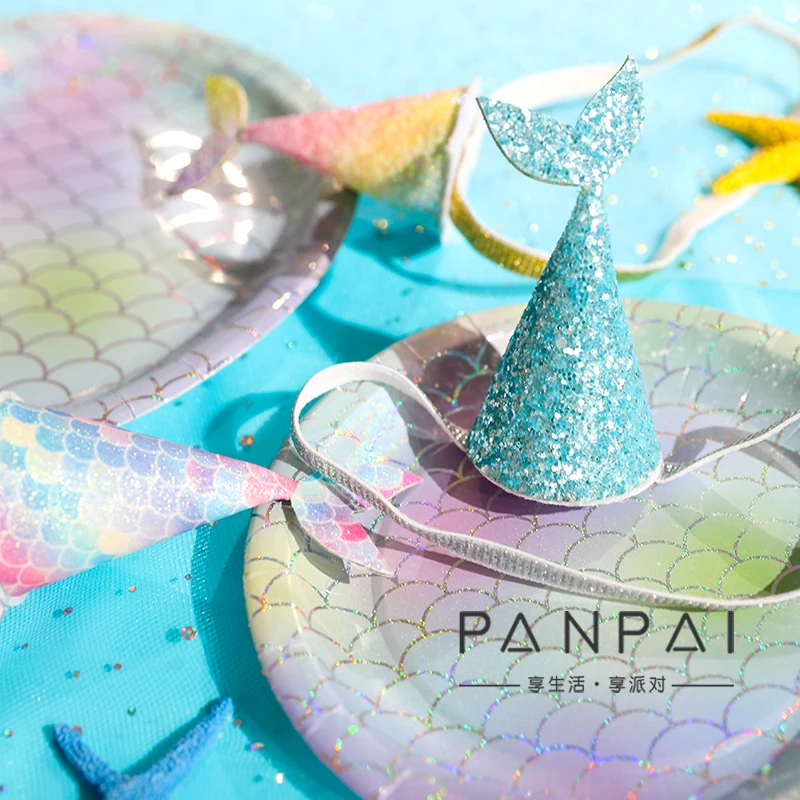 Блестящая шапочка с хвостом русалки головная повязка сделай сам украшение для