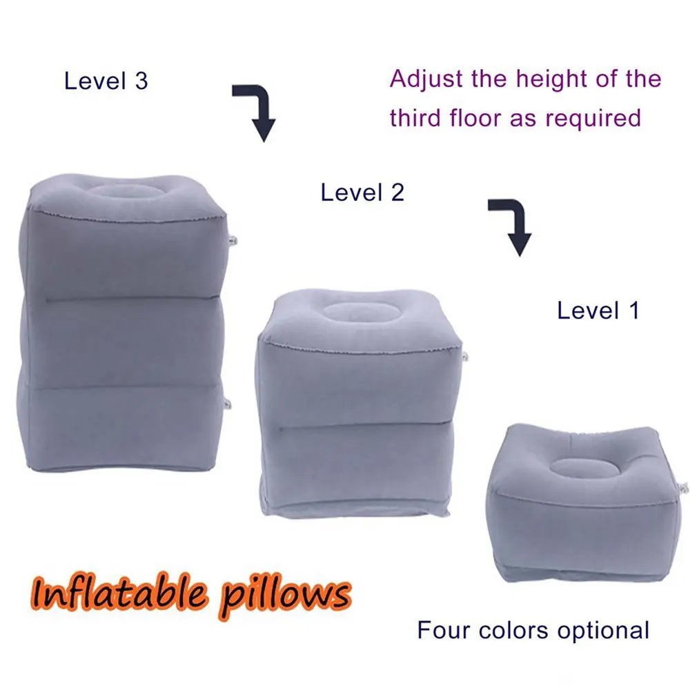 Portable Travel Inflatable Footrest Pillow Airplanes Rest Sleeping Flocking Foot Mat For Kids Adult Pad | Красота и здоровье