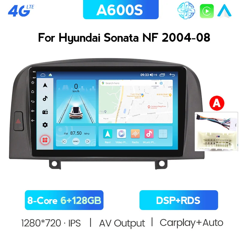 Автомагнитола для Hyundai SONATA NF 2004 2005 2006 2007 2008 Android 10 автомобильное радио Dvd Carplay