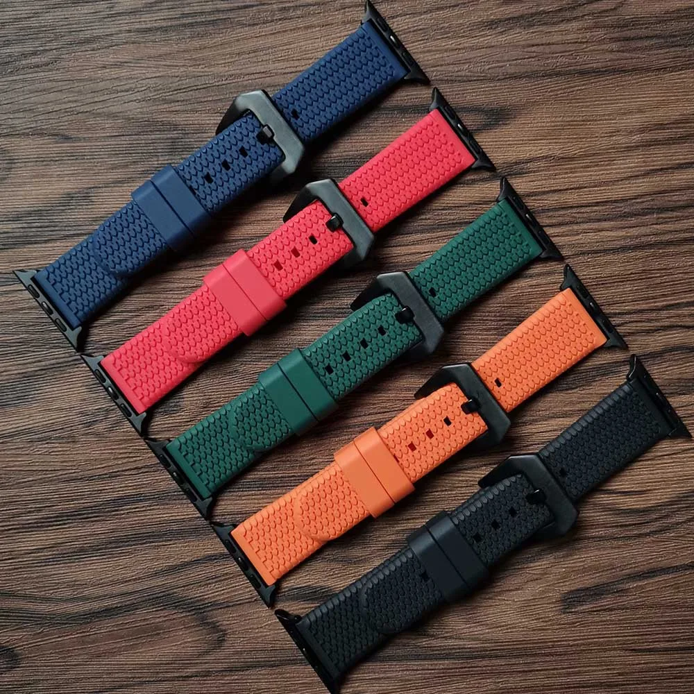 Ремешок силиконовый 3D для Apple Watch Band 42 мм 38 44 40 резиновый браслет Iwatch Series