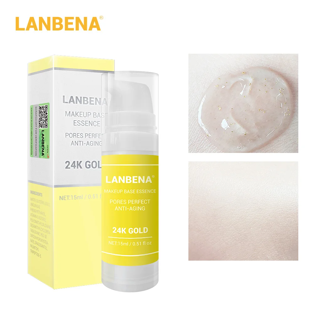 LANBENA праймер для лица 24K Gold сыворотка макияжа эссенция крем сужение пор контроль