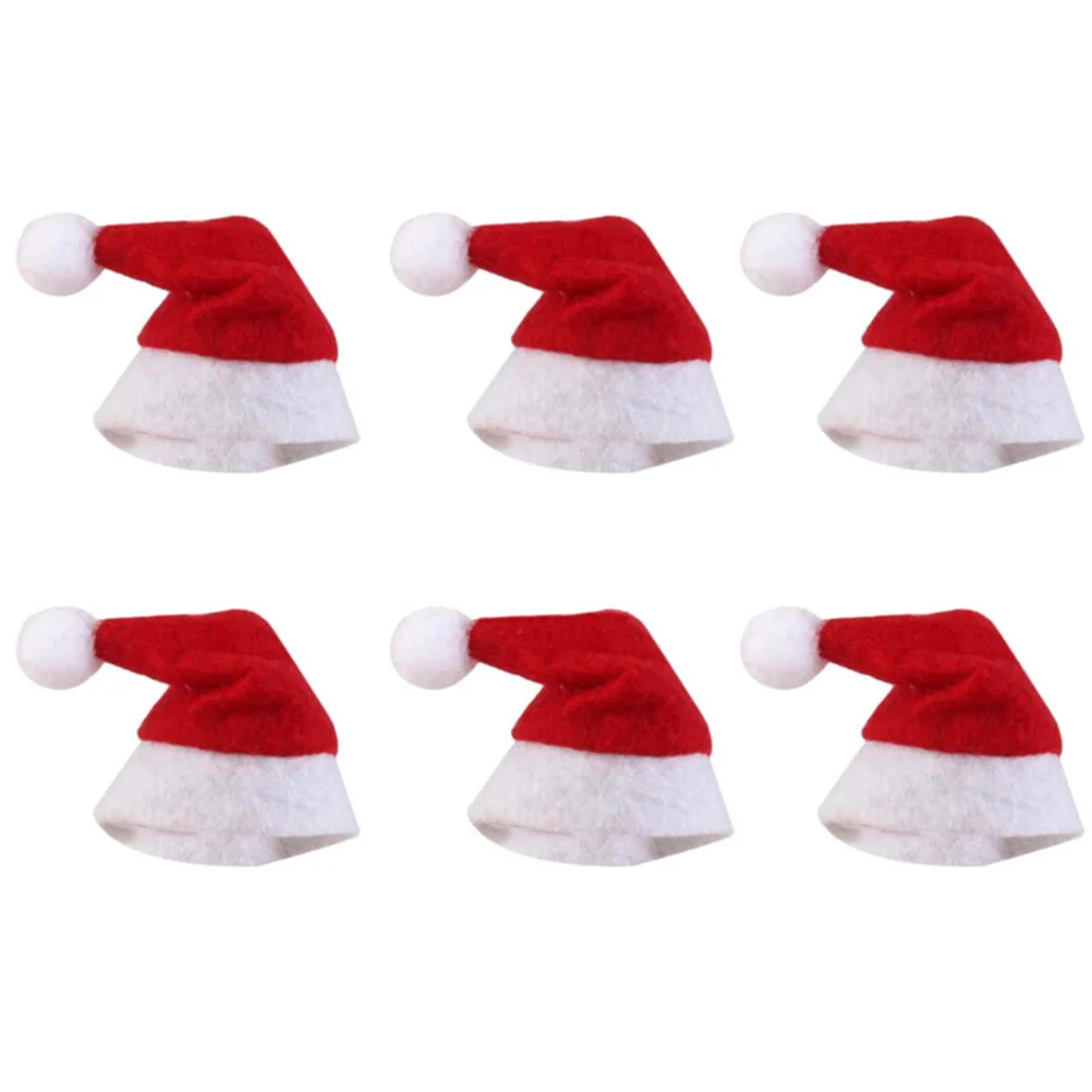 

30pcs Mini Christmas Hat Santa Hat Xmas Lollipop Hat Mini Wedding Gift Creative Caps Christmas Tree Ornament Decor
