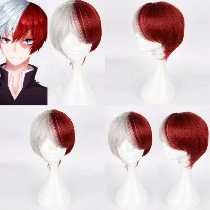 Парик для косплея моя геройская Академия Boku no Hiro Akademia шото Тодороки Shouto белый и