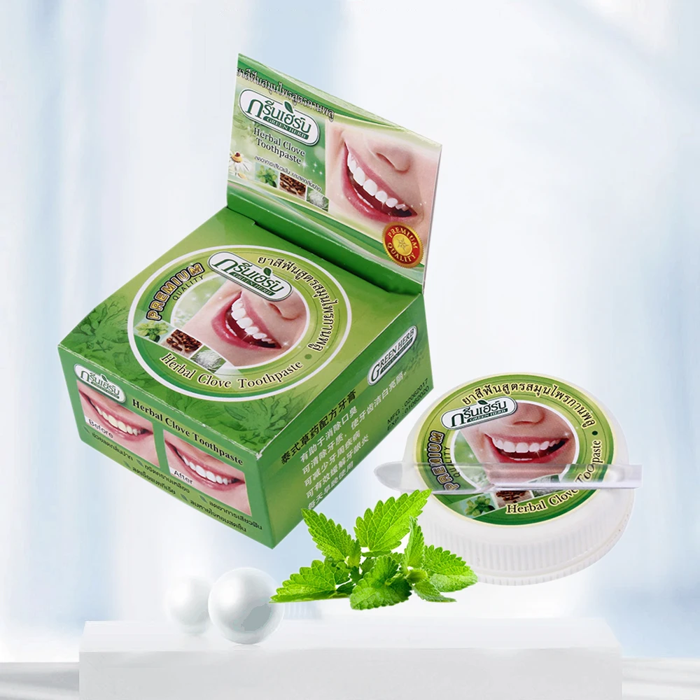 25 г 10 г тайская травяная зубная паста Гвоздика мятный кокосовый вкус отбеливающий порошок для удаления зубного налета Стоматологическая Антибактериальная