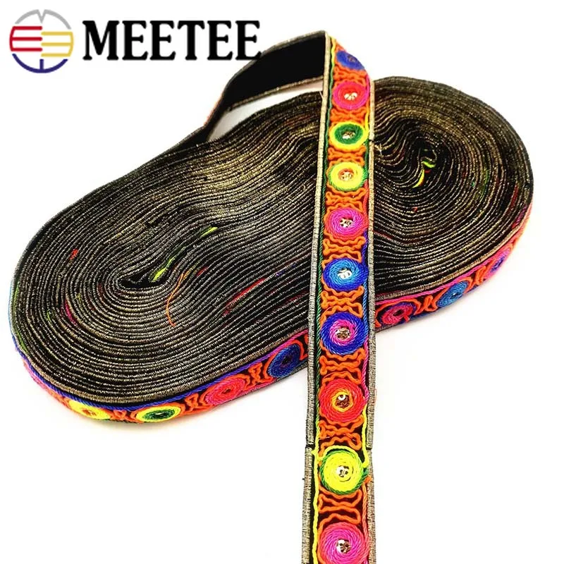4/12Meters Fashion Clothes Bag Decorative Sequin Lace Trims Embroideried Ribbons Jacquard Webbing DIY Garment Accessories|Тесьма| |