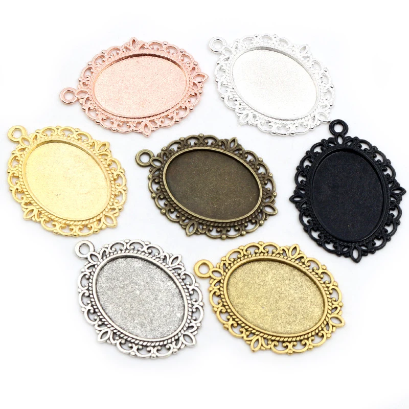10pcs 18x25mm Inner Size 7 Colors Vintage Style Cameo Cabochon Base Setting Pendant necklace findings | Украшения и аксессуары