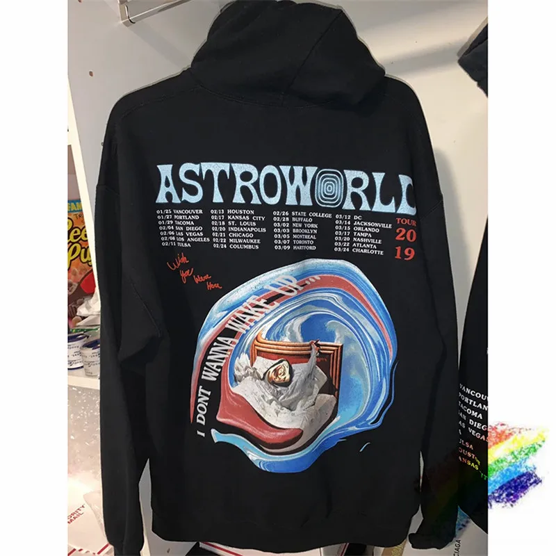 Трэвиса Скотта астромира я не хочу просыпаться Тур балахон для женщин и мужчин