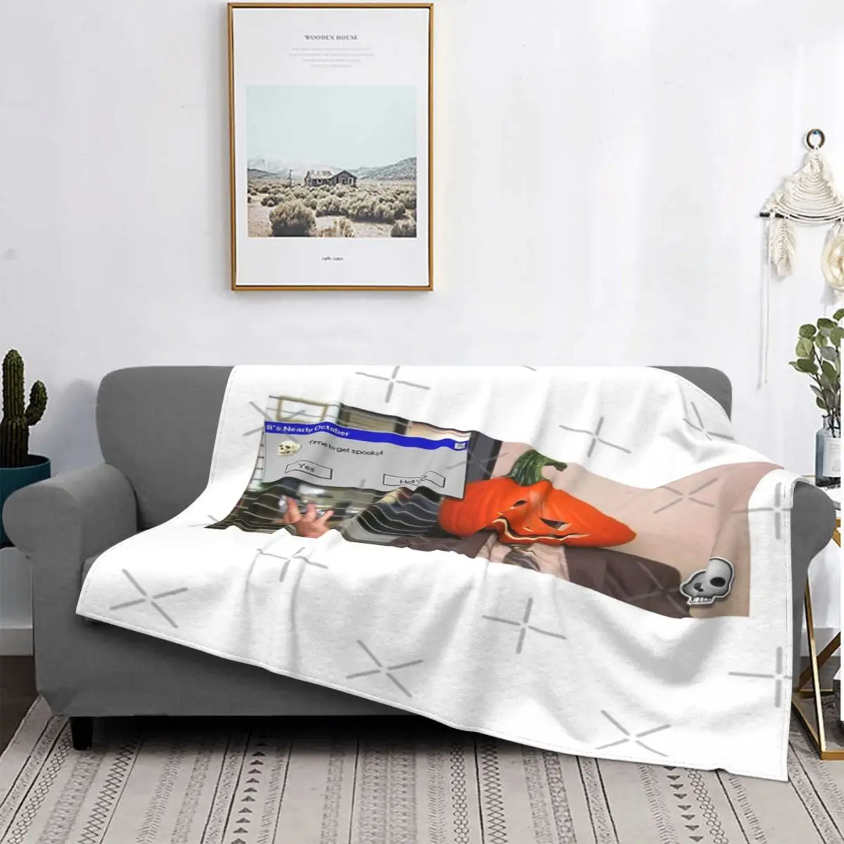 

Funda térmica a cuadros para niños, manta escalofriante de Halloween, para cama, sofá, cama, muselina, a cuadros