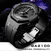 ga 21002110 3rd rubber watch strap metal case 316 stainless steel bezel watchband ga2100 third generation replace accessories
