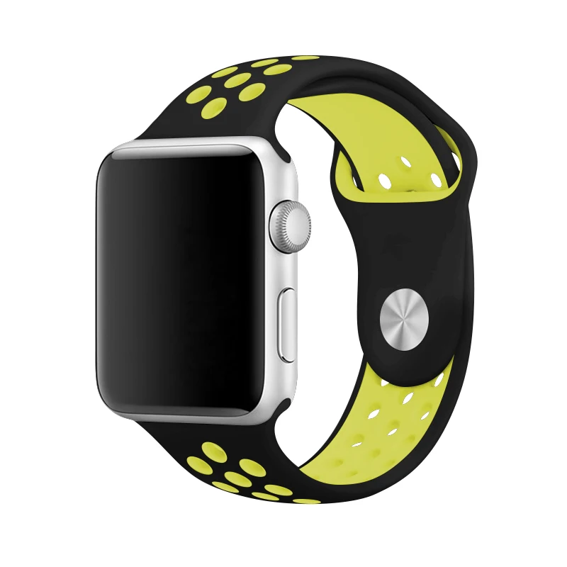 Силиконовые полосы спортивный ремешок для Apple Watch Series 5 4 серия Nike 40 мм 44 мм черный розовый браслет 38 мм 42 мм для Iwatch Series 3