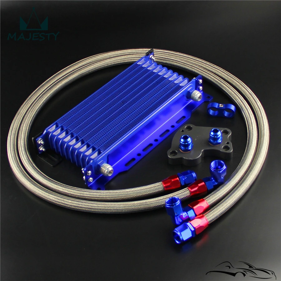 10-рядный масляный кулер с монтажным кронштейном и адаптером комплект шлангов