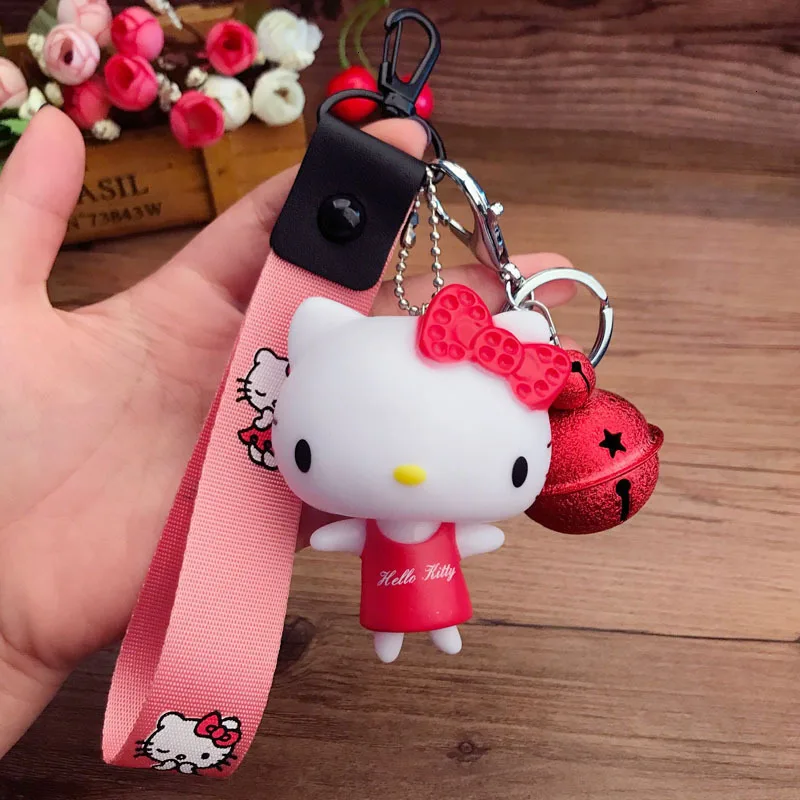 Новинка, женский брелок hello kitty, подарок для девушек, висячая веревка, браслет на запястье, автомобильная сумка, брелок, брелок, цепочка для ключей, брелок для телефона