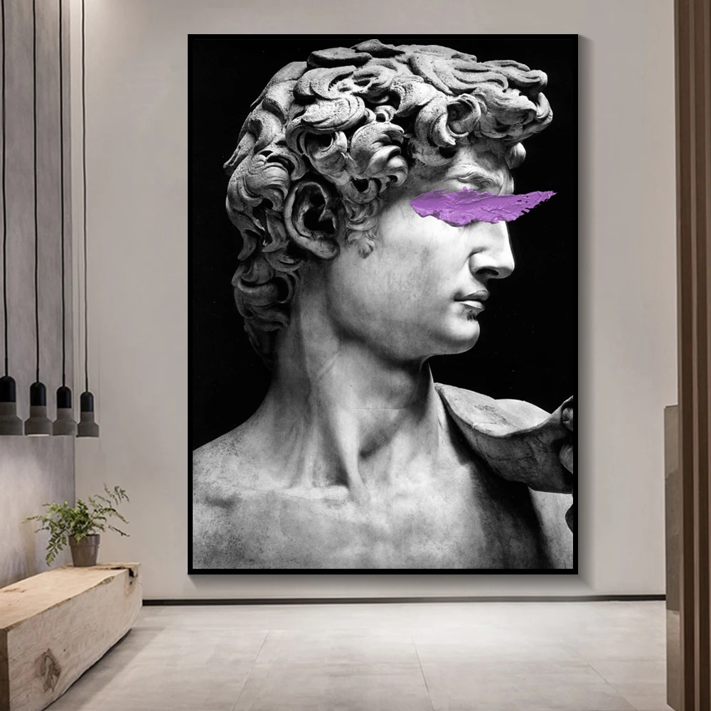 

Nordic Black and White David Head Sculpture Posters And Prints Wall Art Canvas Paintings Pictures Living Room Home Decoration