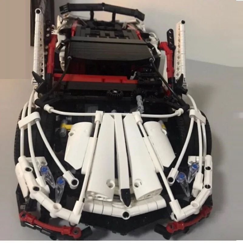 White Mocs Новинка; Лидер продаж! MOCs серии гоночный автомобиль Honda S2000 AP2 MOC 24500 совместим с Technic гоночные строительные блоки кирпичи модель игрушки - Цвет: White Mocs