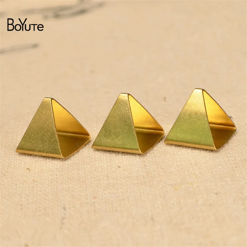 

BoYuTe (100 Pieces/Lot) 12*12*11MM Metal Brass Triangle Tube Diy Jewelry Accessories Handmade Materials