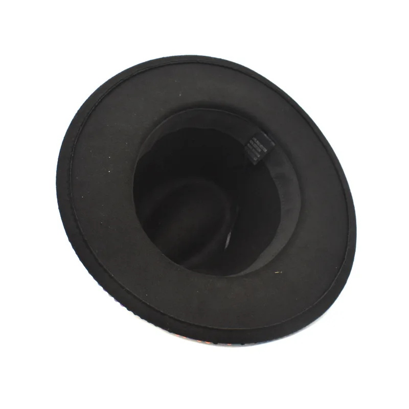 Стразы мягкая фетровая шляпа с широкими полями шляпы из фетра Jazz ручной работы