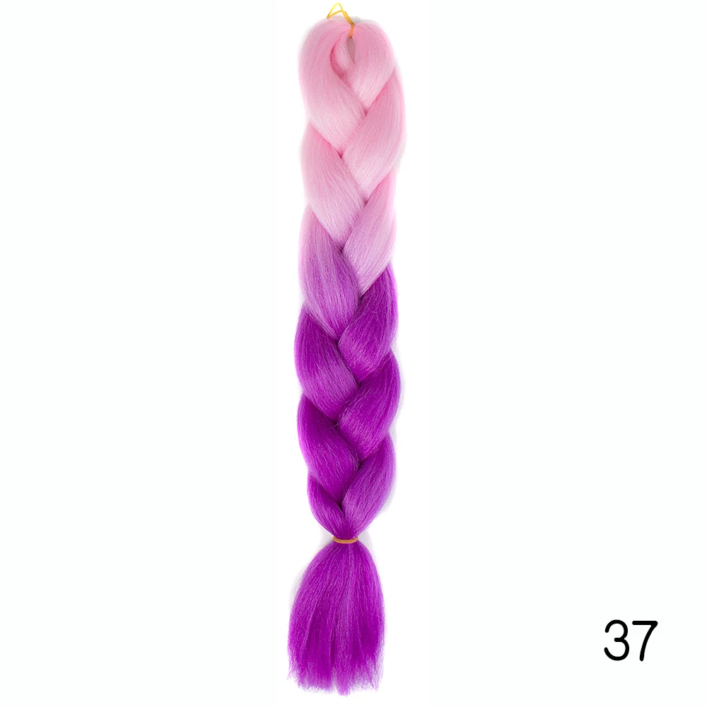 T1B/серый Kanekalon плетение волос синтетические волосы для наращивания огромные накладные коса деграде плетение волос канекалон - Цвет: T1B/серый