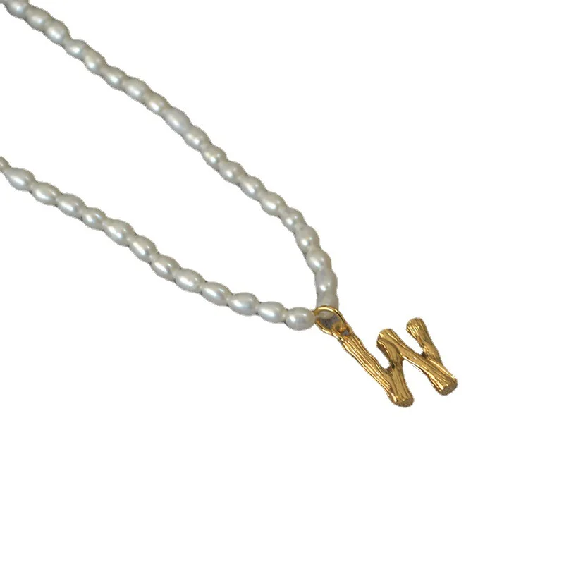 

Pearl Jewelry Necklaces Fashion Letter Pendant Necklace Extension Chain 2021 Trend Jewelry
