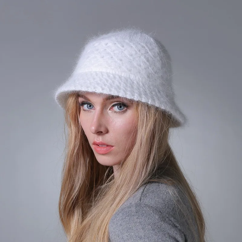 

BUCKET HAT Women's Winter Hat Knitted Wool Beanies Female Fashion Skullies Casual Outdoor Ski Caps Thick Warm Hats For Women