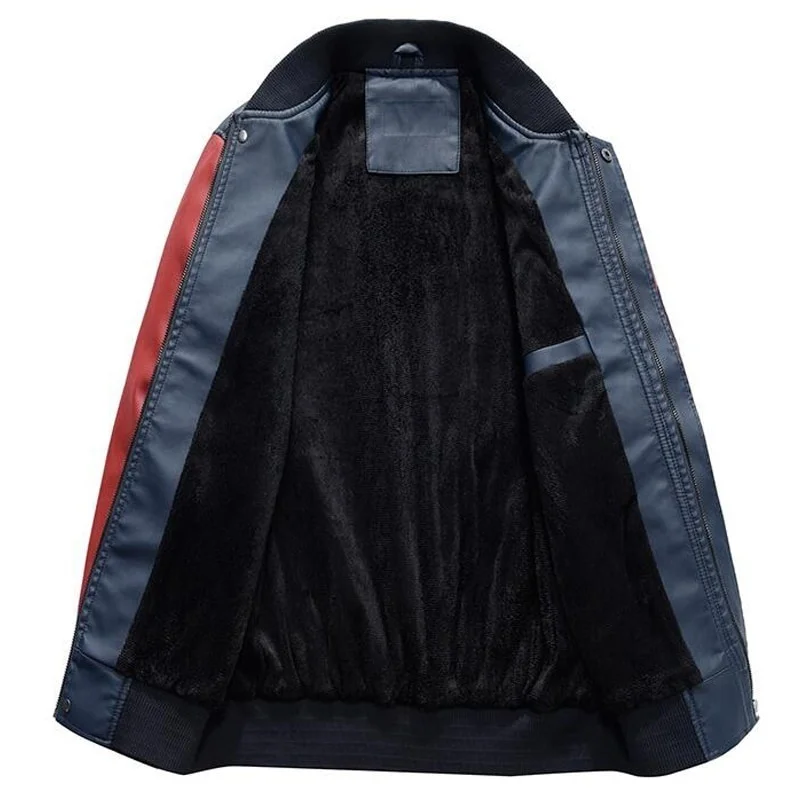 

Men Leather Jacket Winter 2019 Brand Embroidery Baseball Jackets Male Streetwear Coats Warm Fleece Pilot Bomber Jacket Outwear