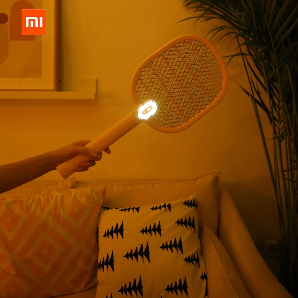 Оригинальная Электрическая мухобойка xiaomi mijia аккумуляторная Светодиодная для