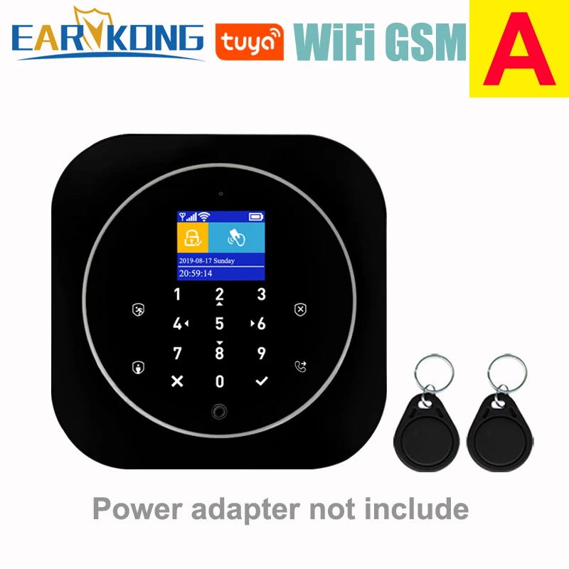 A Wifi GSM система домашней сигнализации IOS Android Tuya приложение RFID lcd сенсорная клавиатура 433 МГц беспроводной датчик комплект сигнализации 11 языков для переключения - Цвет: A