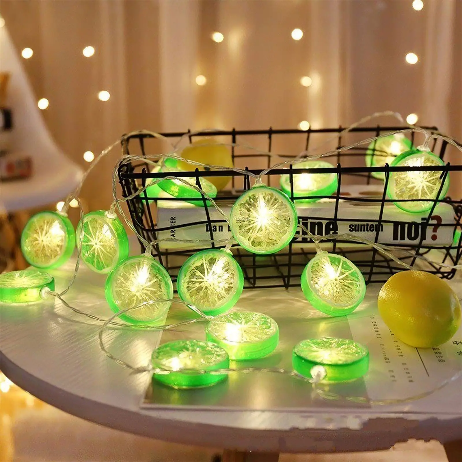 

6M Christmas Lights 40 LED Lemon Shape String Lights Fairy Light Night Lights For Party Holiday Christmas Xmas Tree Decoration