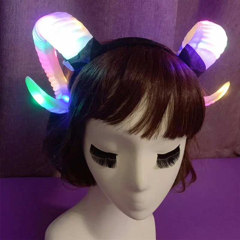 Готический женский обруч с антилопом овечьи рожки повязка на голову со