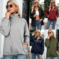 womens coat light hooded rain jacket jacket top female in outdoor sports hiking suit zip up raincoat winter clothes women