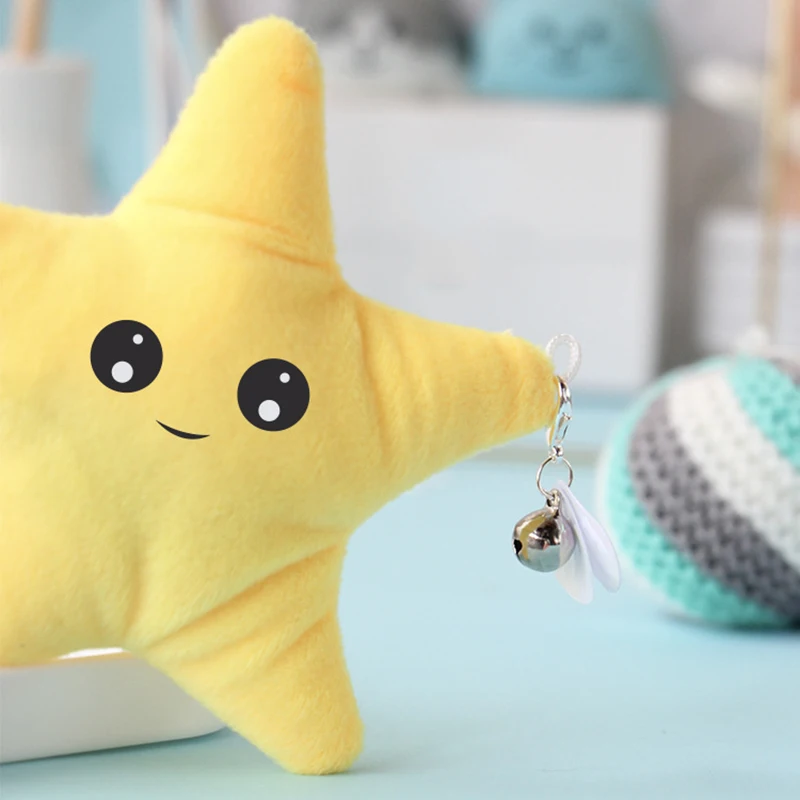 

Pet Cat Teaser Toys Plush Star Bell Tassel Wand Cat Catcher Teaser Stick Cat Interactive Toys with Mini Bell Catnip