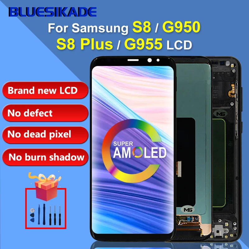 Super AMOLED для Samsung Galaxy S8 ЖК дисплей G950F G950 сенсорный экран дигитайзер Plus LCD G955F G955