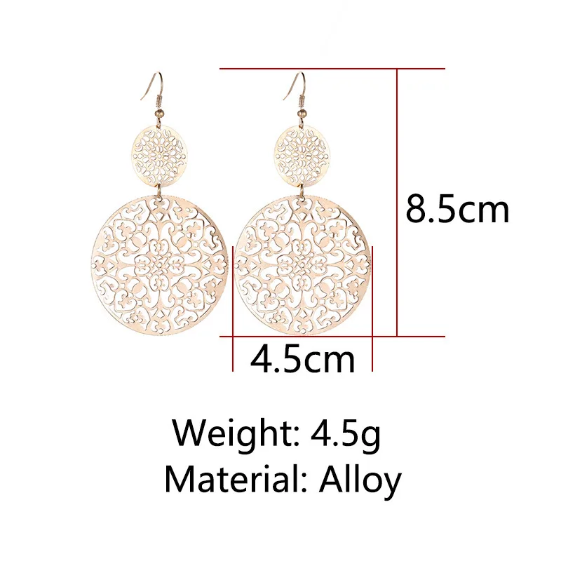 Новые крупные металлические большие круглые серьги с атмосферными дисками