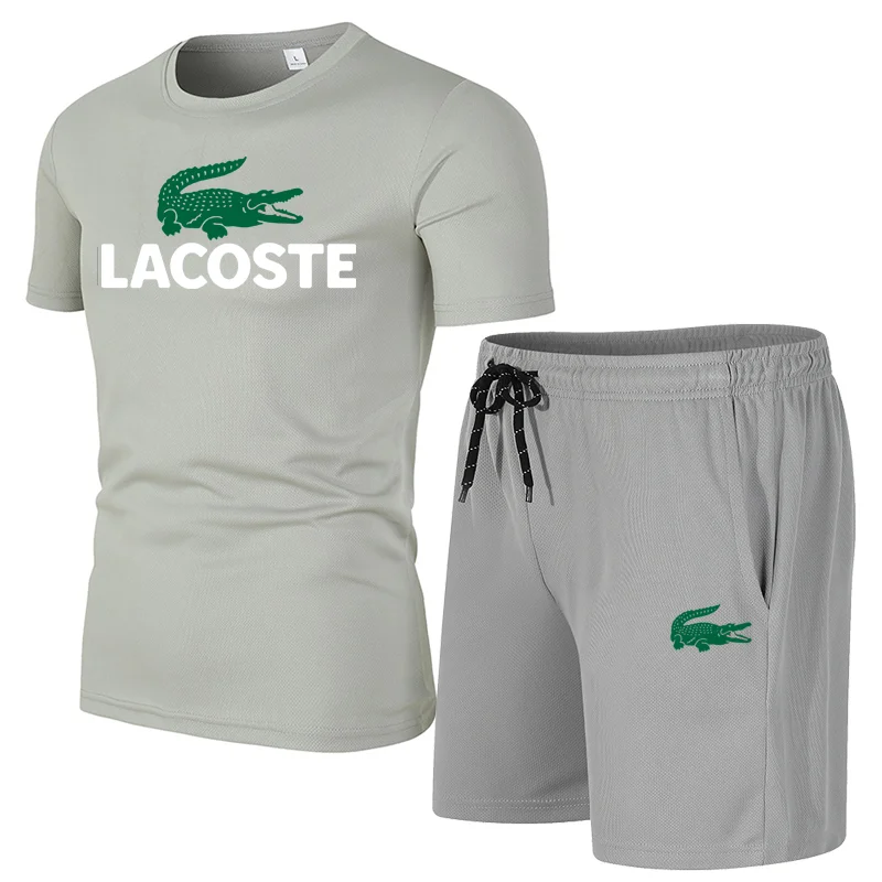 

Casual Men's Sets Summer Tracksuit Men Print Short Sleeve T-shirt 2 Piece+Shorts Quick Drying Short Set Fashion Sportswear male