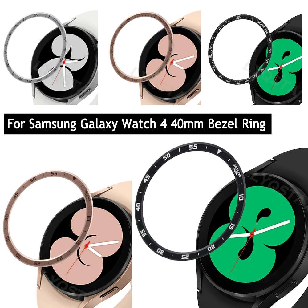 

Защитная пленка для экрана, кольцевой циферблат, шкала для часов Samsung Galaxy Watch 4 40 мм, из нержавеющей стали, скульптура, тахиметр, Обложка, кольц...