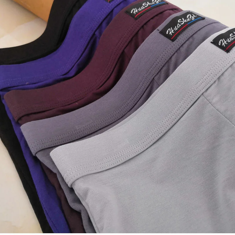 4pcs/lot Bamboo Fiber Men's Boxer Pantie Underpant plus size XXXXL large size shorts breathable underwear  6XL 7XL 8XL9XL