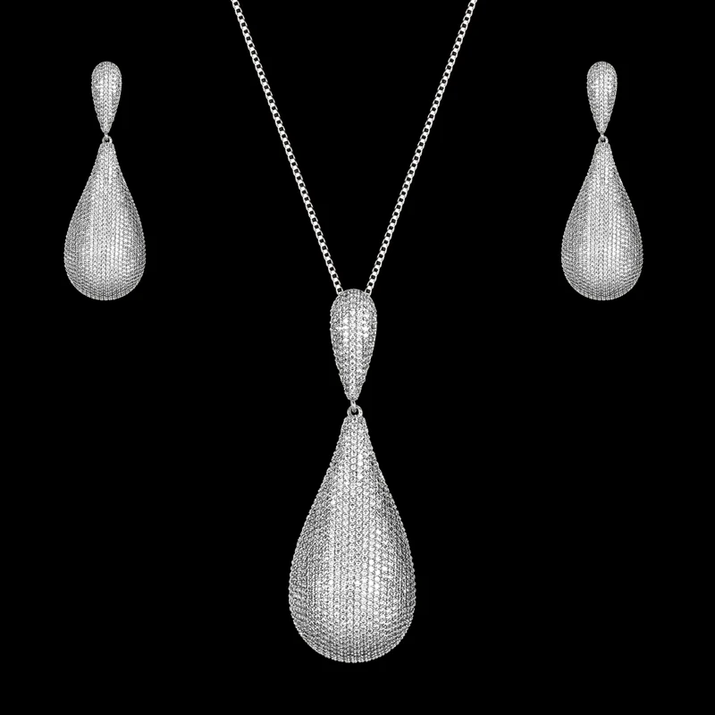 

Женское Ожерелье из циркония в форме капли воды, эксклюзивное ожерелье из искусственной меди с микропокрытием, свадебные украшения