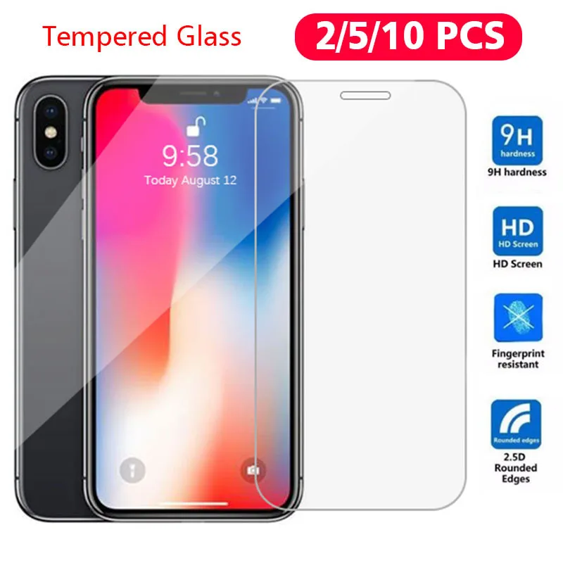 Закаленное стекло для iPhone 5 5S 5C 6 6S 7 8 Plus X 10 11 Pro Max защитный чехол SE 5SE стеклянный